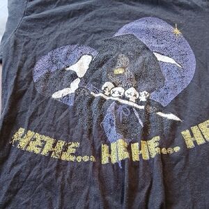 Black Graphic Tee with Skull Design